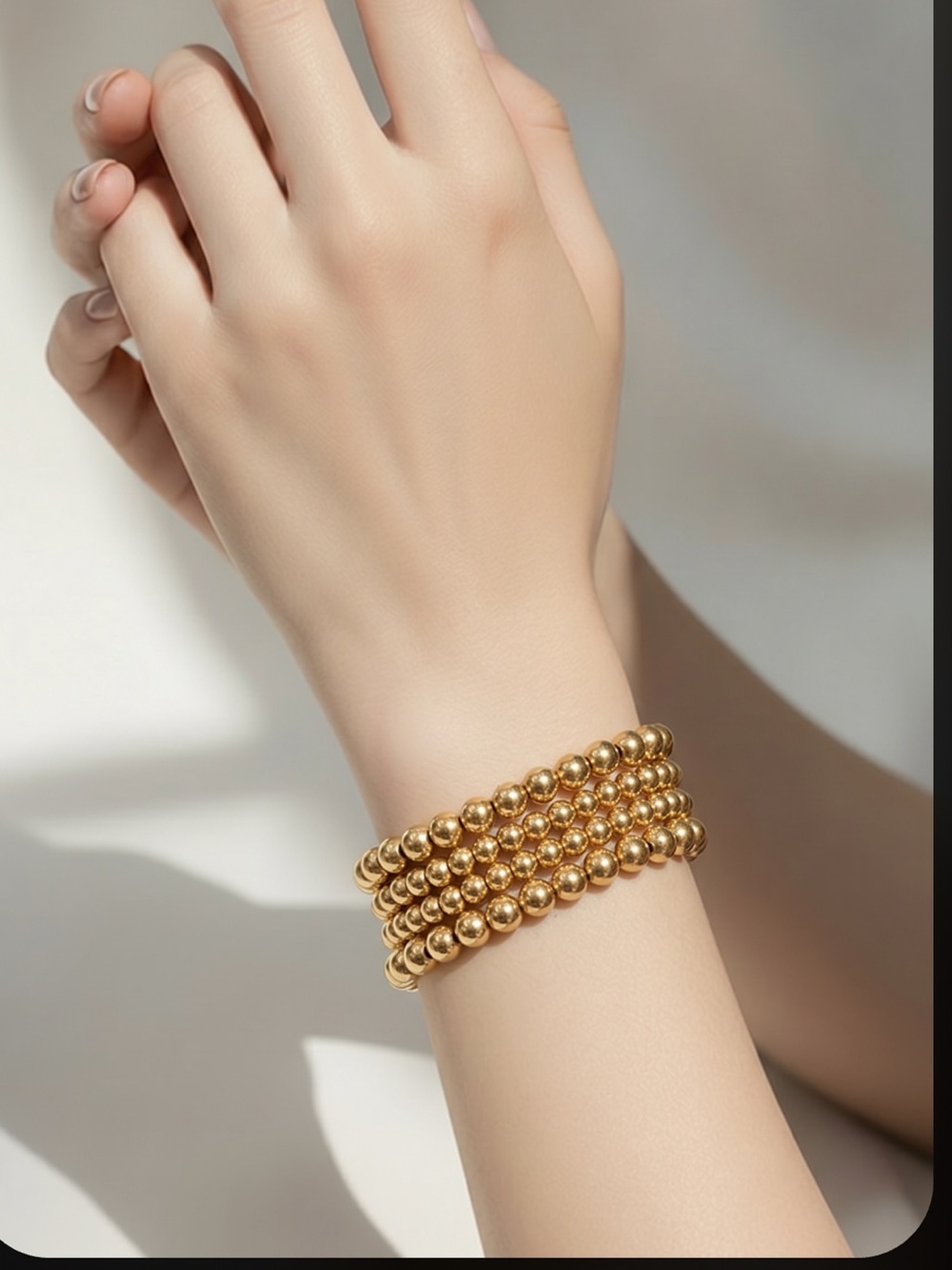 Plunder 4pc gold beaded stretch bracelets